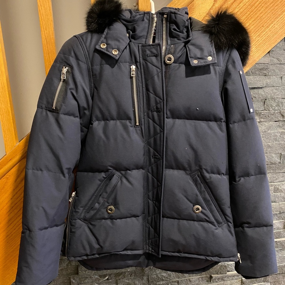 Moose Knuckles navy blue jacket. Great condition